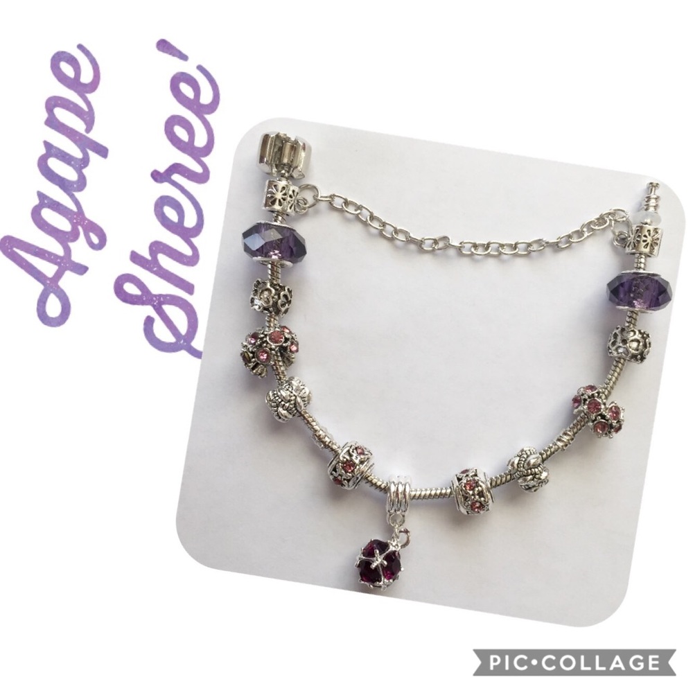Purple Charm Bracelet
